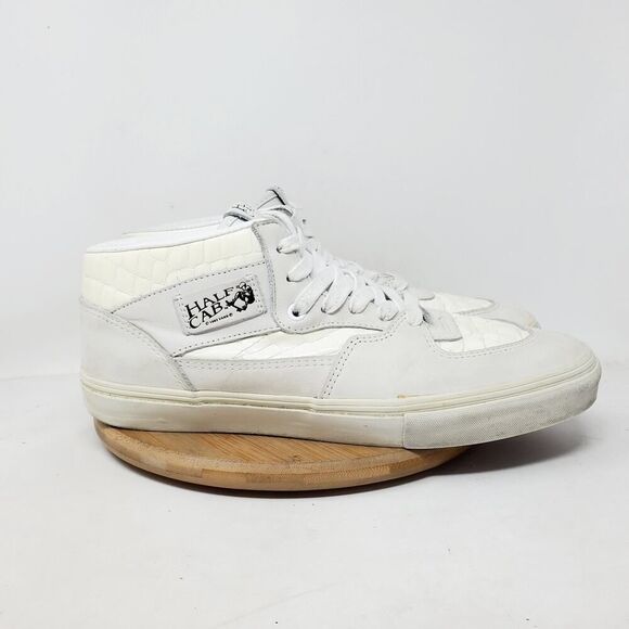 Vans Half Cab Shoes Men 11.5 White Croc Print Retro Classic Mid Skate Sneaker - Picture 7 of 13